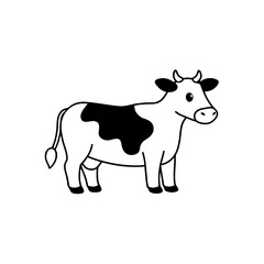cow cartoon isolated on white background  vector 