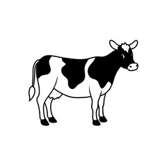 cow cartoon isolated on white background  vector 