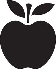 Unique black apple silhouette vector illustration