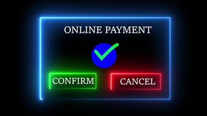 Digital payment confirmation concept on the transparent background. Motion graphics of secure online transaction for modern business Protecting money and finance data with innovative online technology - Powered by Adobe