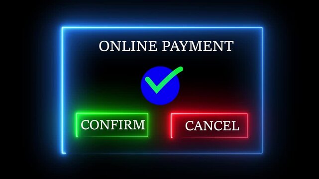 Digital payment confirmation concept on the transparent background. Motion graphics of secure online transaction for modern business Protecting money and finance data with innovative online technology - Powered by Adobe