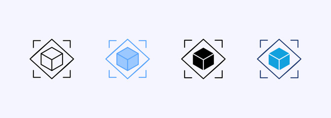 Augmented Reality Icon Set Multiple Style Collection