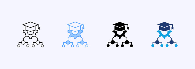 Expert System Icon Set Multiple Style Collection