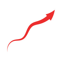 Beautiful Red Arrow Icon. Vector Symbol for App, UI, Web Navigation, Business Growth or Download Concept.