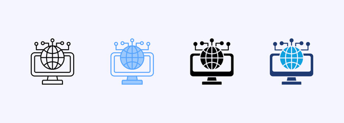 Cyberspace Icon Set Multiple Style Collection