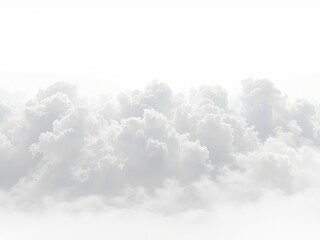 Fluffy billows of ethereal white clouds filling the frame against a bright, light background in a soft, dreamlike presentation