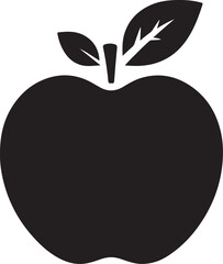 Unique black apple silhouette vector illustration