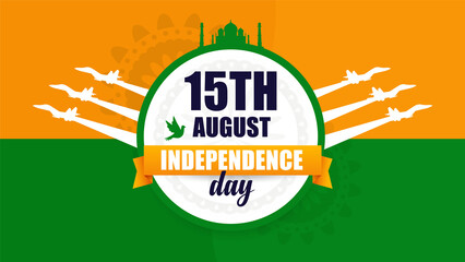 Happy Indian Independence Day Celebration Social Banner Design Template, Happy Independence Day Banner Illustration