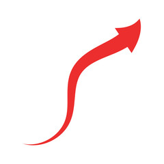 Beautiful Red Arrow Icon. Vector Symbol for App, UI, Web Navigation, Business Growth or Download Concept.