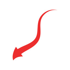 Beautiful Red Arrow Icon. Vector Symbol for App, UI, Web Navigation, Business Growth or Download Concept.