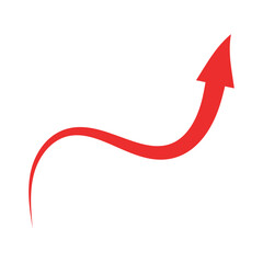 Beautiful Red Arrow Icon. Vector Symbol for App, UI, Web Navigation, Business Growth or Download Concept.