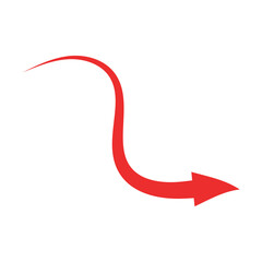 Beautiful Red Arrow Icon. Vector Symbol for App, UI, Web Navigation, Business Growth or Download Concept.