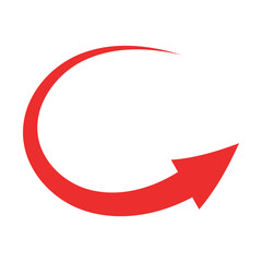 Beautiful Red Arrow Icon. Vector Symbol for App, UI, Web Navigation, Business Growth or Download Concept.