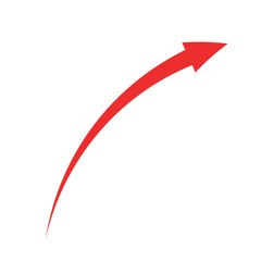 Beautiful Red Arrow Icon. Vector Symbol for App, UI, Web Navigation, Business Growth or Download Concept.