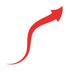 Beautiful Red Arrow Icon. Vector Symbol for App, UI, Web Navigation, Business Growth or Download Concept.