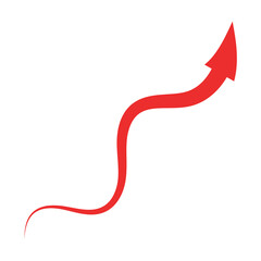 Beautiful Red Arrow Icon. Vector Symbol for App, UI, Web Navigation, Business Growth or Download Concept.