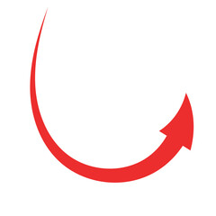 Beautiful Red Arrow Icon. Vector Symbol for App, UI, Web Navigation, Business Growth or Download Concept.