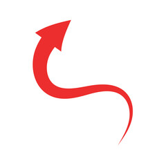 Beautiful Red Arrow Icon. Vector Symbol for App, UI, Web Navigation, Business Growth or Download Concept.