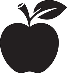 Unique black apple silhouette vector illustration