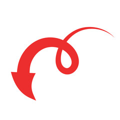 Beautiful Red Arrow Icon. Vector Symbol for App, UI, Web Navigation, Business Growth or Download Concept.