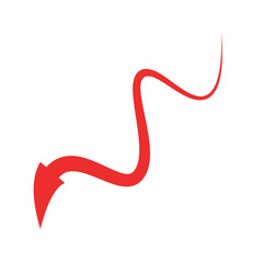 Beautiful Red Arrow Icon. Vector Symbol for App, UI, Web Navigation, Business Growth or Download Concept.