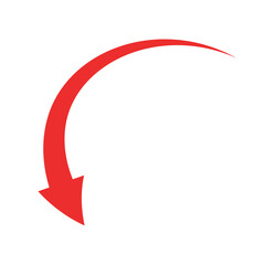 Beautiful Red Arrow Icon. Vector Symbol for App, UI, Web Navigation, Business Growth or Download Concept.