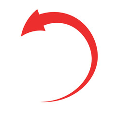Beautiful Red Arrow Icon. Vector Symbol for App, UI, Web Navigation, Business Growth or Download Concept.