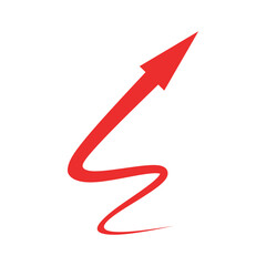 Beautiful Red Arrow Icon. Vector Symbol for App, UI, Web Navigation, Business Growth or Download Concept.