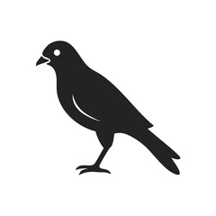 Obraz premium Bird сrow icon silhouette. Vector logo of a bird standing. Illustration side view isolated on white background.