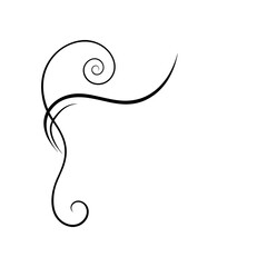 elegant s curve corner flourishes for printed card 