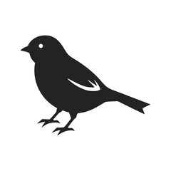 Obraz premium Bird sparrow icon silhouette. Vector logo of a bird standing. Illustration side view isolated on white background.