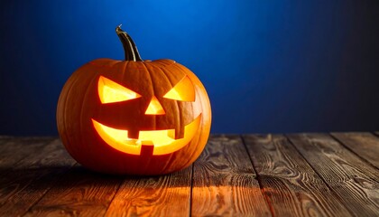 Halloween pumpkin on wooden surface