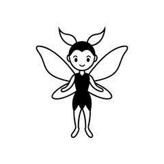 fairy cartoon isolated on white background  vector 
