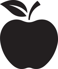 Unique black apple silhouette vector illustration