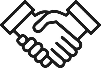 Obraz premium Modern outline icon of handshake symbolizing partnership