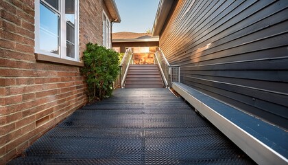 metal wheelchair ramp enables individuals with disabilities to access a home s entrance with ease providing a safe and
