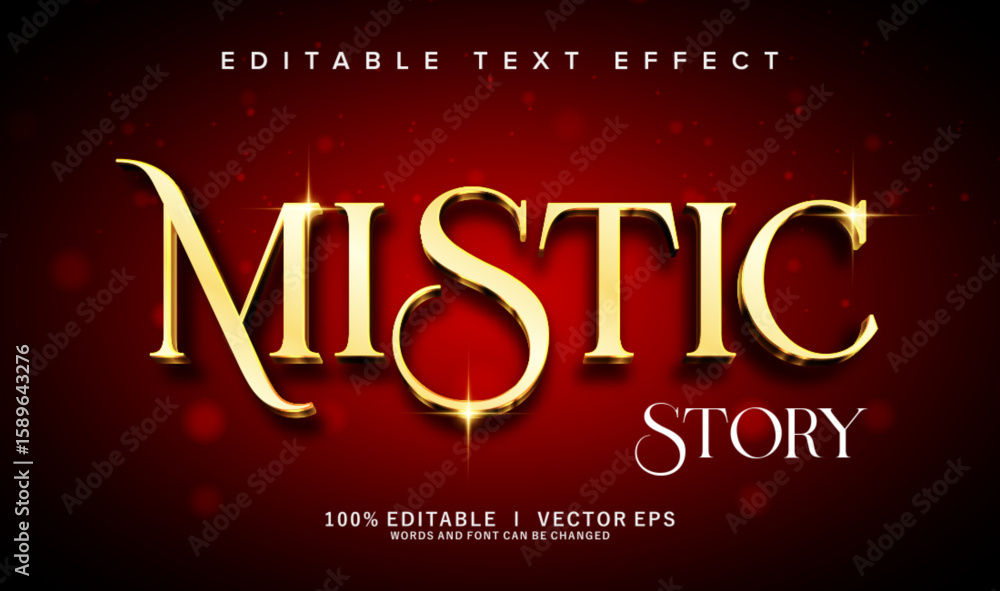 Poster mistic story vector text effect with modern style design