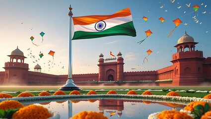 A poster for indian independence day Gradient india independence day illustration
