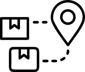 Outline icons of order tracking and delivery status