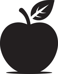 Unique black apple silhouette vector illustration