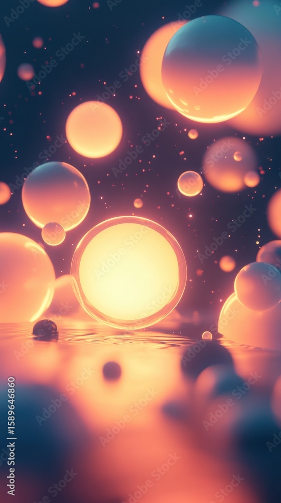 Poster abstract glowing shapes representing the future of space exploration beyond our solar system --ar 9:
