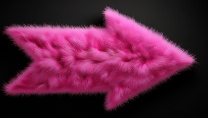 fuzzy pink arrow on black background