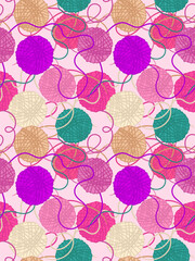 vibrant hobby themed vector background featuring various wool skeins and abstract lines ideal for creative craft projects and posters