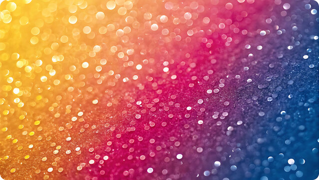 Sparkling gradient of yellow pink and blue abstract