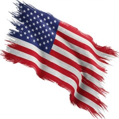 Obraz premium American flag brush strokes isolated on white background