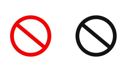 red and black Not allowed sign isolated on white background - stock vector