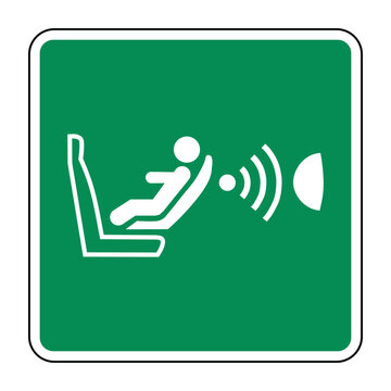 Child Presence Detection System Vector Icon &ndash; CPOD Safety Sensor Symbol for Car Seat Monitoring, Orientation Alert, Baby Detection Technology, Isolated on Transparent Background