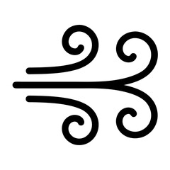 Fototapeta premium Stylized depiction of strong wind gusts represented with curling air currents