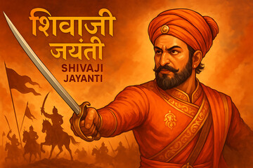 Celebrating Shivaji Jayanti with Heroic Artwork of Chhatrapati Shivaji Maharaj