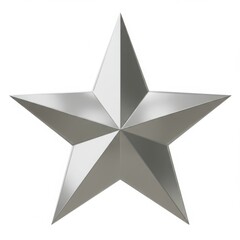 Fototapeta premium Shiny silver star isolated on white background